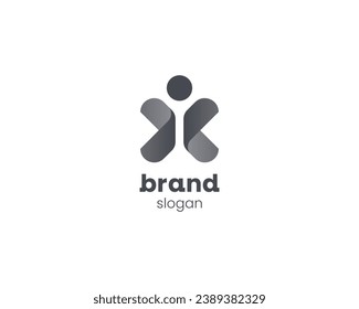 Creative people or butterfly logo gradient