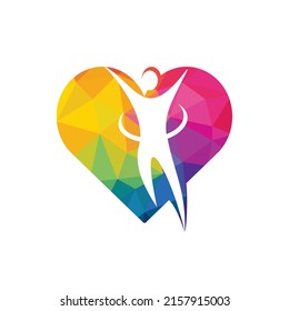 Creative People Care Concept Logo Design. Human in heart logo design