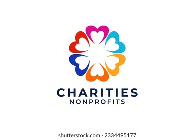 Plantilla de diseño de logotipo de concepto de cuidado de personas creativas