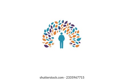 Plantilla de diseño de logotipo de concepto de cuidado de personas creativas en fondo blanco