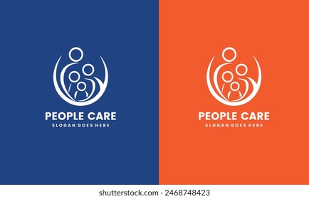 Creative People Care Concept Logo Design Template