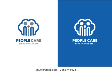 Creative People Care Concept Logo Design Template