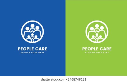 Creative People Care Concept Logo Design Template