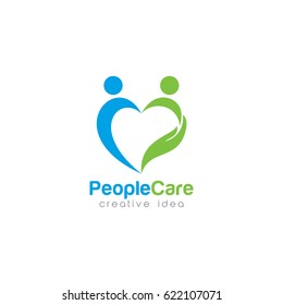 Creative People Care Concept Logo Design Template