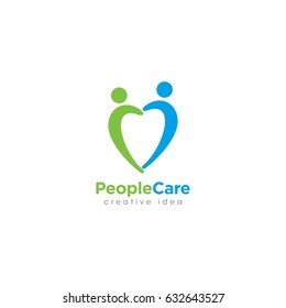 Creative People Care Concept Logo Design Template