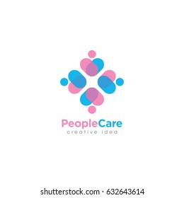 Creative People Care Concept Logo Design Template