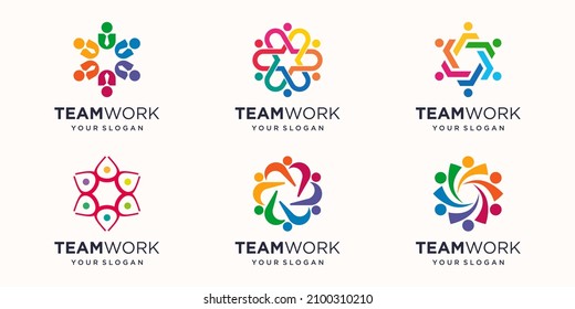 Creative people community Concept Logo Design Template