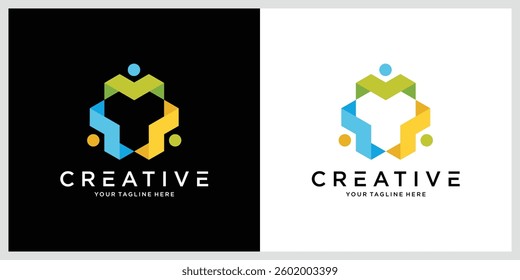 Creative people community logo design