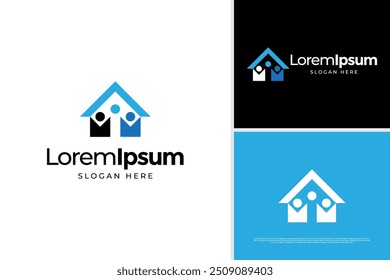 Creative people community logo vector design template
