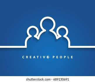 Creative People concept business idea, solution and innovation with blue background