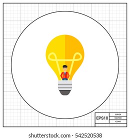 Creative People Concept, Light Bulb Icon