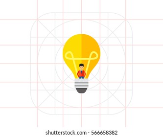 Creative People Concept, Light Bulb Icon