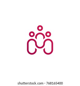 Creative people, people connect, community. Vector logo template