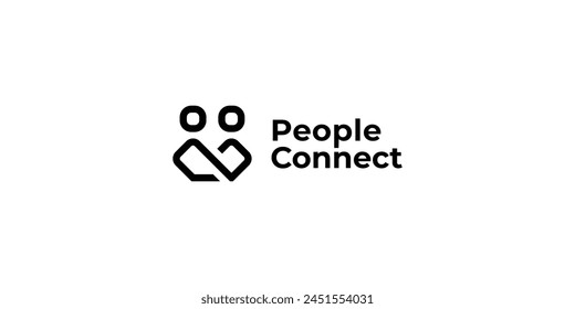 Logo de Creative Personas Connect. Diversidad mínima del logotipo de Together Unity. Inspiración de diseño de Vector de logotipo de la asociación.