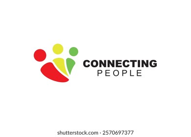 Creative People Connect Logo. Minimal Together Unity Logo Diversity. Partnership Logo Icon Symbol Vector Design Inspiration.