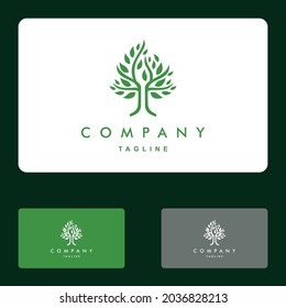 Creative people ecology tree logo set vector icon illustration graphic design