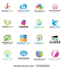 Creative People And Education Logo Set