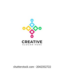 Creative people family and human unity logo. symbol for teamwork, social group, community.