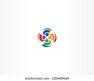 creative people group icon with colorful design concept