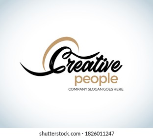 Logo de la carta C de personas creativas. C Ilustración del vector de diseño de letras. C Diseño del logotipo de la carta de punteo de pincel. Icono de Leer el logotipo de pintura negra