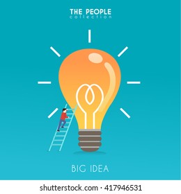 Creative People with Light Bulb Conceptual Vector Design