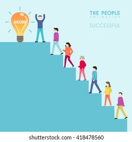 Creative People with Light Bulb Conceptual Vector Design
