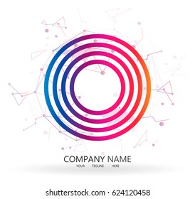 Creative People Logo. Abstraction of modern style with a composition of various geometric shapes in color. Vector illustration.