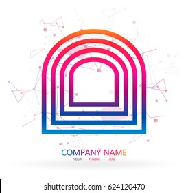 Creative People Logo. Abstraction of modern style with a composition of various geometric shapes in color. Vector illustration.