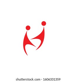 Creative People Logo design. Creative abstract people shapes vector logo. 
