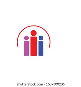 Creative People Logo design. Creative abstract people shapes vector logo. 
