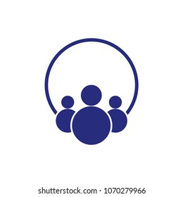 Creative people logo design template with circle