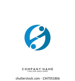 Creative people logo design template