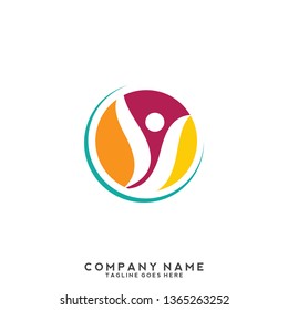 Creative people logo design template