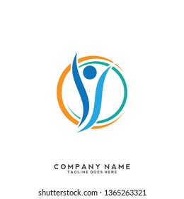 Creative people logo design template