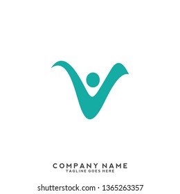 Creative people logo design template