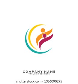 Creative people logo design template