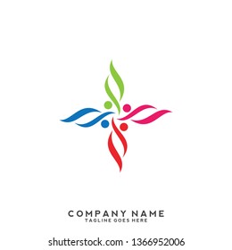 Creative people logo design template