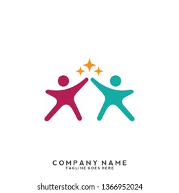 Creative people logo design template