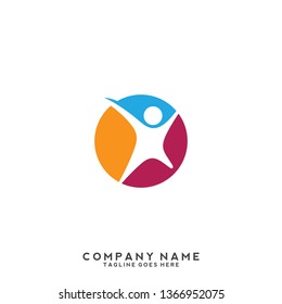 Creative people logo design template