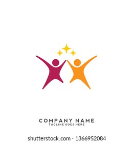 Creative people logo design template