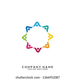 Creative people logo design template