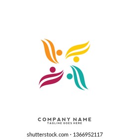 Creative people logo design template