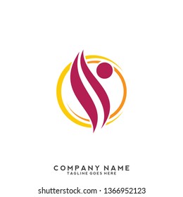 Creative people logo design template