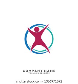 Creative people logo design template