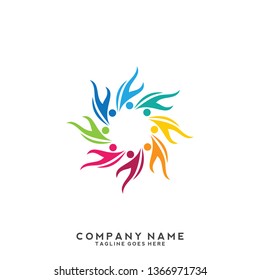Creative people logo design template