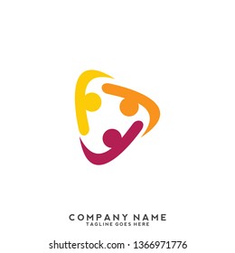 Creative people logo design template