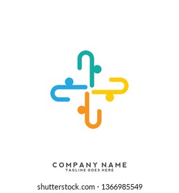 Creative people logo design template