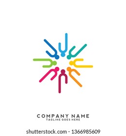 Creative people logo design template
