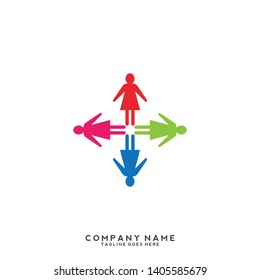 Creative people logo design template