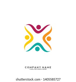 Creative people logo design template